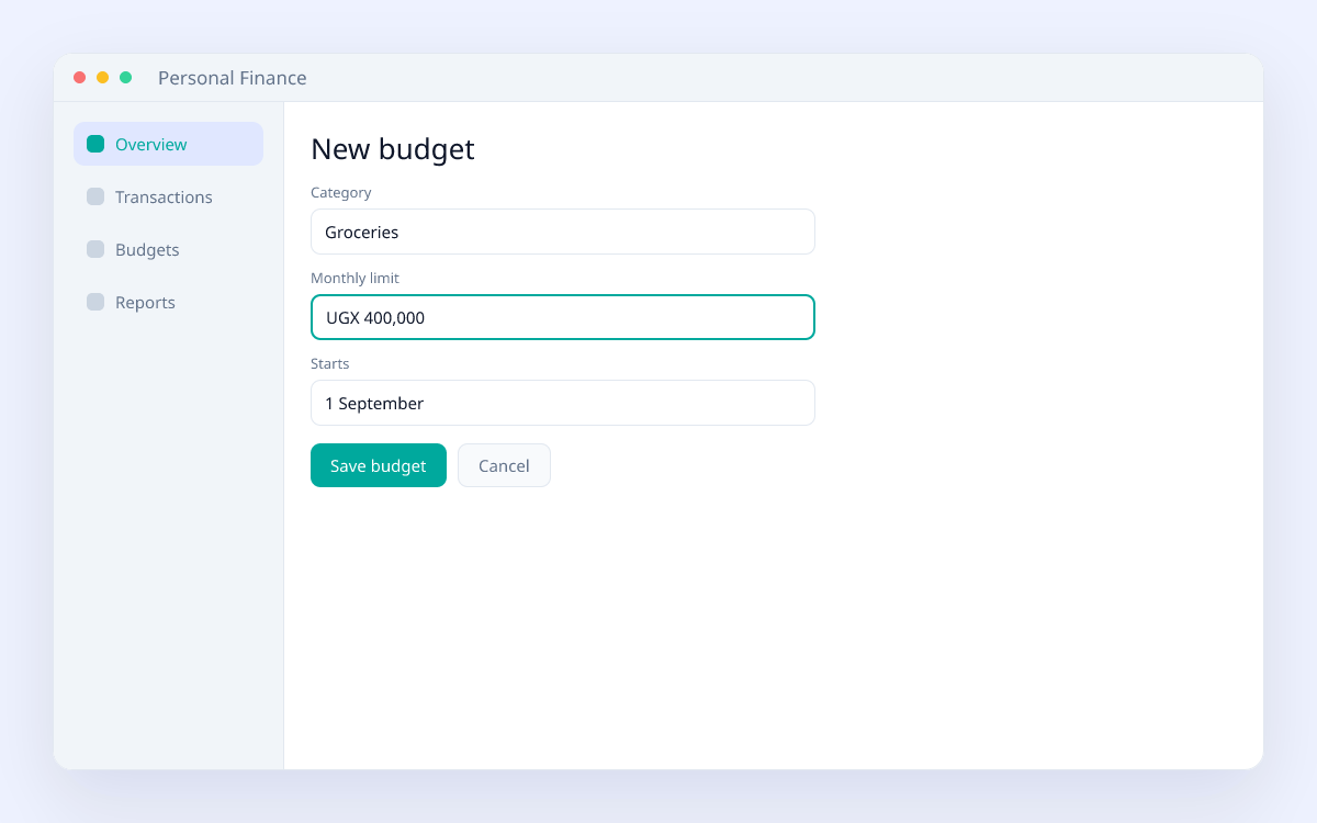 An illustration of Personal Finance in Hitaji 360