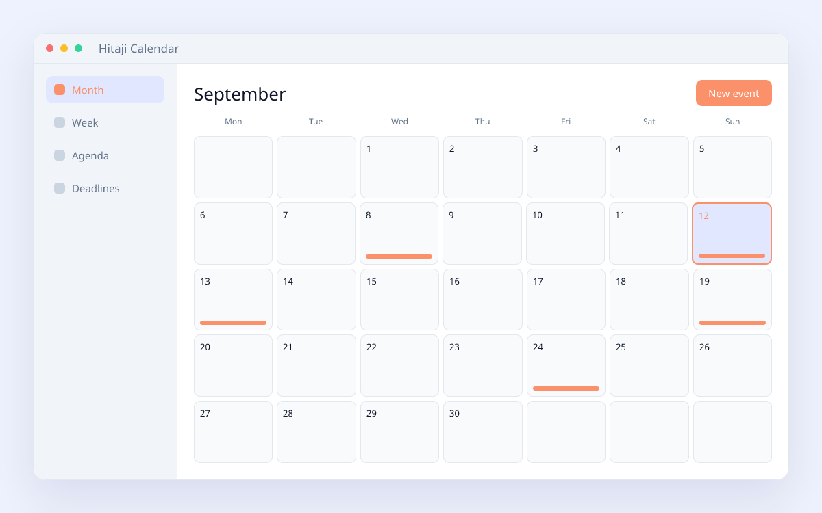 An illustration of Calendar & Scheduling in Hitaji 360