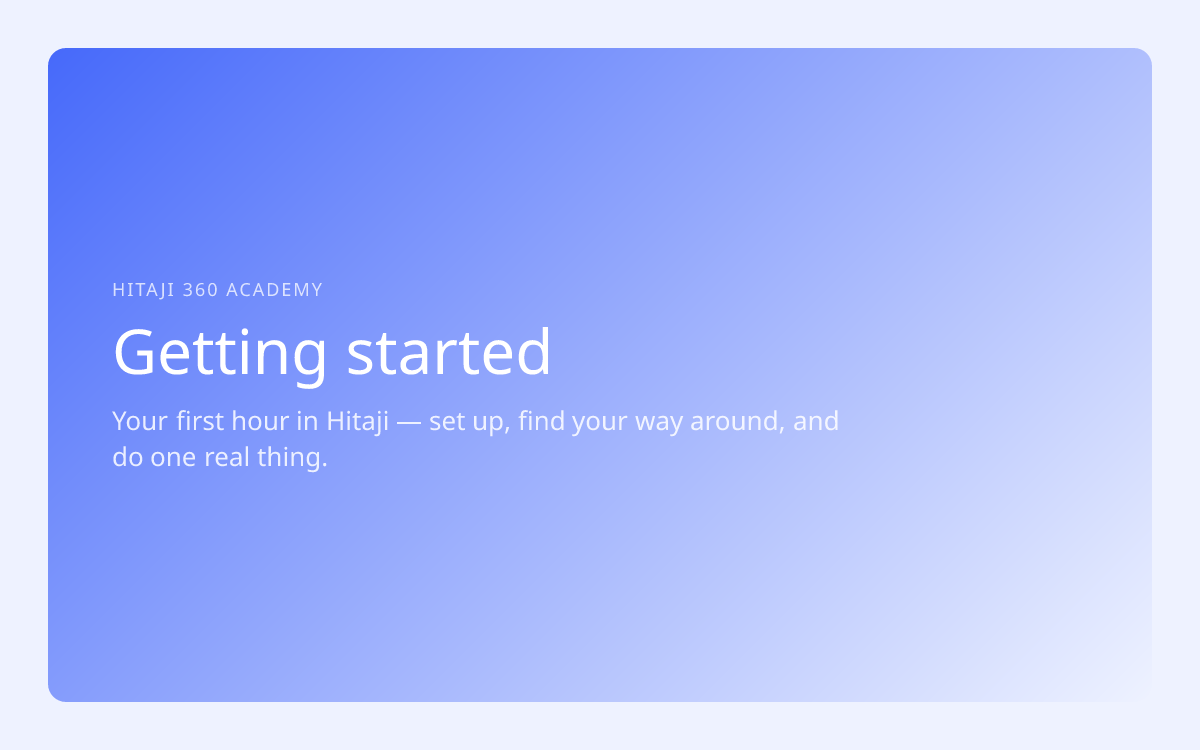 An illustration of Getting started in Hitaji 360
